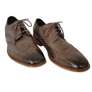 Rare Florsheim Gray Oxford Dress Shoes Leather Men's 10.5 Lace-Up